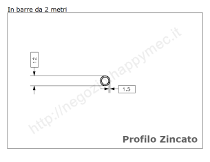 Tubo tondo diam.12x1.5mm.zincato in barre da 2 metri in ferro