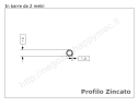 Tubo tondo diam.12x1.5mm.zincato in barre da 2 metri in ferro