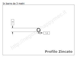 Tubo tondo diam.12x1.5mm.zincato in barre da 3 metri in ferro