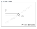 Tubo tondo diam.12x1.5mm.zincato in barre da 3 metri in ferro