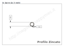 Tubo tondo diam.16x1,5mm.zincato in barre da 3 metri in ferro
