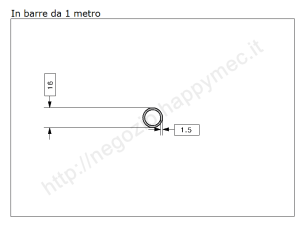 Tubo tondo diam.16x1.5mm.grezzo in barre da 1 metro in ferro