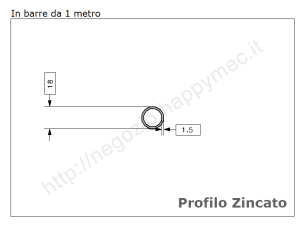 Tubo tondo diam.18x1,5mm.zincato in barre da 1 metro in ferro