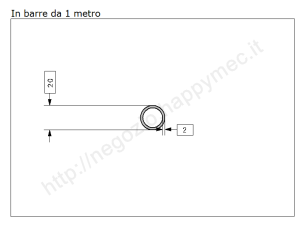 Tubo tondo diam.20x2mm.grezzo in barre da 1 metro in ferro