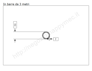 Tubo tondo diam.20x2mm.grezzo in barre da 3 metri in ferro