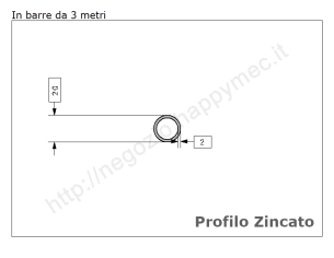 Tubo tondo diam.20x2mm.zincato in barre da 3 metri in ferro