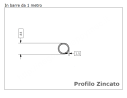 Tubo tondo diam.22x2mm.zincato in barre da 1 metro in ferro