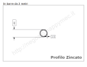 Tubo tondo diam.22x2mm.zincato in barre da 2 metri in ferro