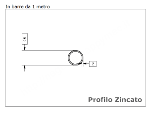 Tubo tondo diam.25x2mm.zincato in barre da 1 metro in ferro