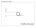 Tubo tondo diam.25x2mm.zincato in barre da 1 metro in ferro