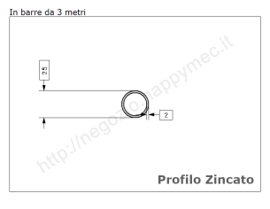 Tubo tondo diam.25x2mm.zincato in barre da 3 metri in ferro