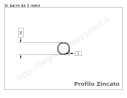 Tubo tondo diam.25x2mm.zincato in barre da 3 metri in ferro