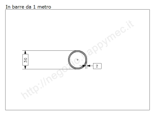 Tubo tondo diam.30x2mm.grezzo in barre da 1 metro in ferro