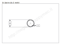 Tubo tondo diam.30x2mm.grezzo in barre da 2 metri in ferro