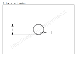 Tubo tondo diam.35x2mm.grezzo in barre da 1 metro in ferro