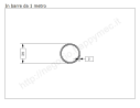 Tubo tondo diam.35x2mm.grezzo in barre da 1 metro in ferro