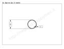 Tubo tondo diam.35x2mm.grezzo in barre da 3 metri in ferro