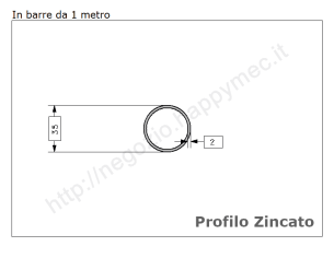 Tubo tondo diam.35x2mm.zincato in barre da 1 metro in ferro