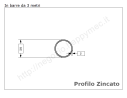 Tubo tondo diam.35x2mm.zincato in barre da 3 metri in ferro
