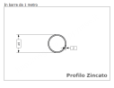 Tubo tondo diam.40x2mm.zincato in barre da 1 metro in ferro
