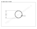 Tubo tondo diam.50x2mm.grezzo in barre da 3 metri in ferro