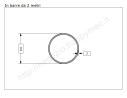 Tubo tondo diam.60x2mm.(2") grezzo in barre da 2 metri in ferro