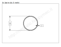 Tubo tondo diam.60x2mm.(2") grezzo in barre da 3 metri in ferro