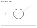 Tubo tondo diam.70x2mm.grezzo in barre da 1 metro in ferro