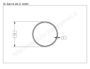 Tubo tondo diam.70x2mm.grezzo in barre da 2 metri in ferro