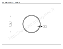 Tubo tondo diam.70x2mm.grezzo in barre da 3 metri in ferro
