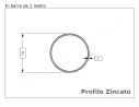 Tubo tondo diam.70x2mm.zincato in barre da 1 metro in ferro