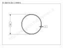 Tubo tondo diam.80x2mm.grezzo in barre da 1 metro in ferro