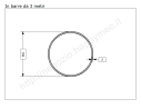 Tubo tondo diam.80x2mm.grezzo in barre da 3 metri in ferro