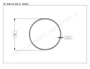 Tubo tondo diam.89x2mm.(3") grezzo in barre da 2 metri in ferro