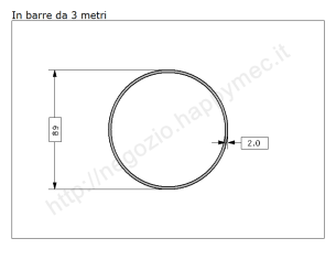 Tubo tondo diam.89x2mm.(3") grezzo in barre da 3 metri in ferro