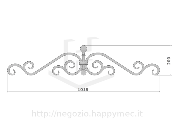 Cimasa basic per cancelli pedonali in quadro 14mm