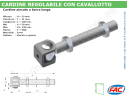 Cardine zinc. con cavallotto e barra lunga M20 - accessori fac