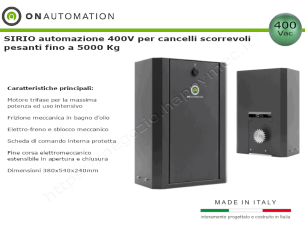 Automazione SIRIO 5000 per cancelli scorrevoli fino a 5000 Kg