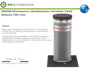 Dissuasore oleodinamico stradale a scomparsa H.700 senza