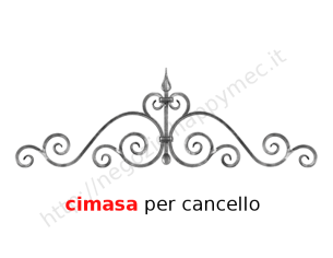 Cimasa grande per cancelli pedonali in quadro 14mm