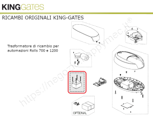 Ricambio KINGgates - Trasformatore per automazione ROLLS newgen