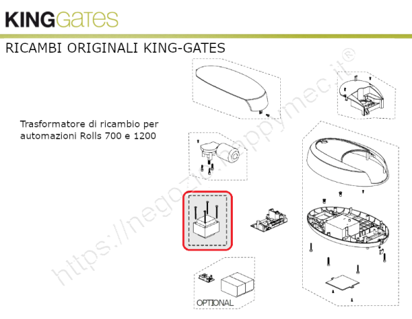 Ricambio KINGgates - Trasformatore per automazione ROLLS newgen