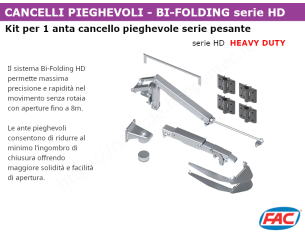 Kit per cancello "Bi Folding HD" con ante pesanti
