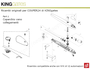 Ricambi KINGgates - Coperchio vano collegamenti per COUPER24