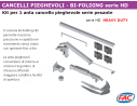 Kit cancello "Bi Folding HD" per ante pesanti con profilo a U