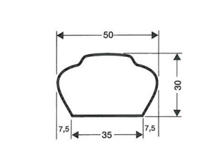 Profili metallici, Profilo per corrimano MT5 grezzo in barre da