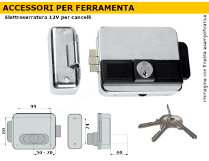  Elettroserratura multipla ambidestra con cilindro da 60 mm