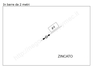 Profili metallici, Tondo pieno diam.4mm. zincato in barre da 2