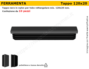  Confezione tappi rettangolari 120x20 mm (conf.da 10pz)