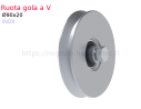 FAC S.r.l., Ruota inox diametro 90x20 gola "V" con cuscinetto
